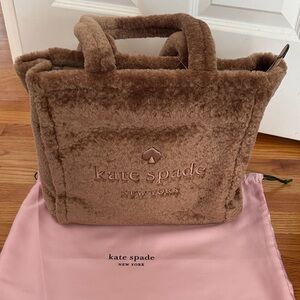 kate spade Ellie Tan Faux Fur Tote NEW